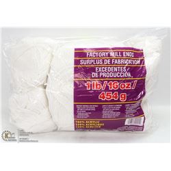 1LB BAG OF 100% ACRYLIC YARN WHITE