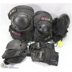 TWO SETS OF ELBOW PADS SOLD WITH KNEE PADS AND