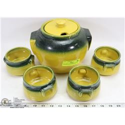 VINTAGE CLAY 4 BOWL SOUP SET