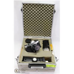 PENTAX K1000 CAMERA WITH LENS AND ACCESSORIES