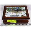 Image 1 : WOOD JEWELRY BOX BY ASH CREEK WITH 3D WOLF