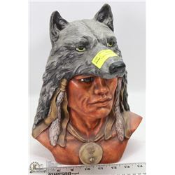 NATIVE WITH WOLF HEAD DRESS