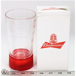 LOT OF 2 BUDWEISER RED LIGHT GLASSES - LIGHTS UP