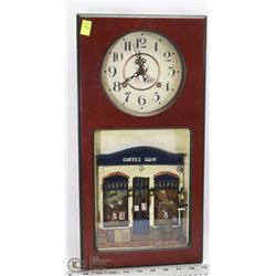 COFFEE SHOP CLOCK 19"X9" (WORKS)