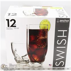 12PC SWISH ANCHOR BEVERAGE SET (1 MISSING)