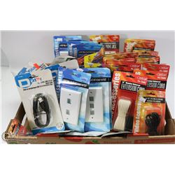 FLAT OF PHONE CORDS AND MORE