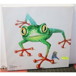 FROG ON STRETCHED CANVAS