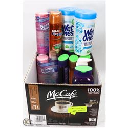 BOX OF PERSONAL CARE ITEMS INCLUDING SHAVE GEL,