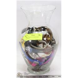 LARGE JAR FILLED WITH ASST WATCHES