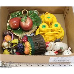 BOX OF VINTAGE CONDIMENT SETS