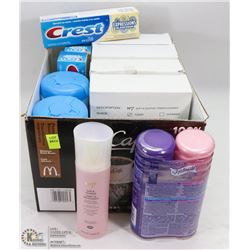 BOX OF PERSONAL CARE ITEMS INCLUDING SHAVE GEL,