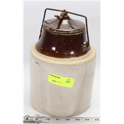 VINTAGE CROCK WITH LID