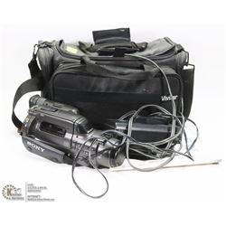SONY VIDEO CAMERA WITH CASE, HANDYCAM