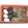 Image 1 : TRAY OF ANTIQUE INSULATORS SOME ARE MARKED CPR