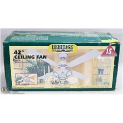 HERITAGE 42" WHITE CEILING FAN