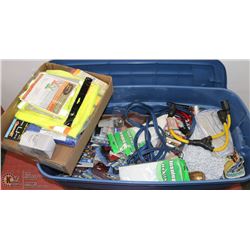 GIANT RUBBERMAID TOTE FULL OF CLEANING