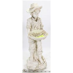 BOY BIRDBATH GARDEN STATUE