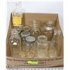 Image 1 : BOX OF 12 GLASS BOTTLES & JARS