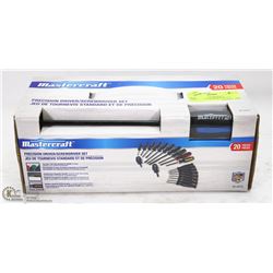 NEW 20 PC MASTERCRAFT PRECISION SCREWDRIVER SET