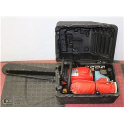 HOMELITE CHAINSAW WITH CHAIN GUARDS AND CASE