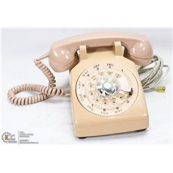 VINTAGE BEIGE ROTARY TELEPHONE