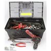 Image 1 : BLACK TOOL BOX WITH ASSORTED TOOLS