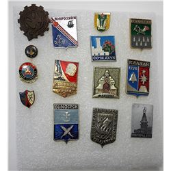 7 - LOT OF 14 VINTAGE RUSSIAN LAPEL PINS