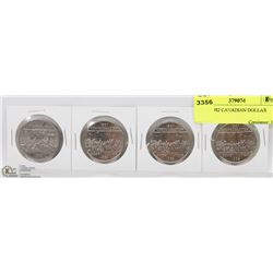 FOUR 1982 CANADIAN DOLLAR COINS