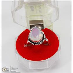 #4- MILKY OPAL FACETED SPARKLING GEMSTONE RING