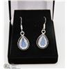 Image 1 : #6- MILKY OPAL FACETED SPARKLING GEMSTONE EARRINGS