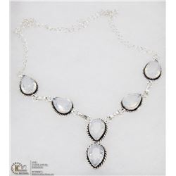 #5- MILKY OPAL FACETED SPARKLING GEMSTONE  NECKLACE