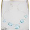 Image 1 : #17-SWISS BLUE TOPAZ & CZ GEMSTONE NECKLACE