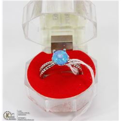 #59-AUSTRALIAN TRIPLE FIRE OPAL & TOPAZ  RING