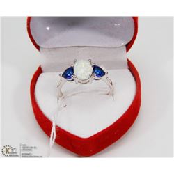 #58-AUSTRALIAN TRIPLE FIRE OPAL & TOPAZ  RING