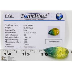 #43-TOURMALINE GEMSTONE 38.5CT