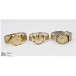 3 VINTAGE WATCHES FOR REPAIR INCL MOVADO, BULOVA