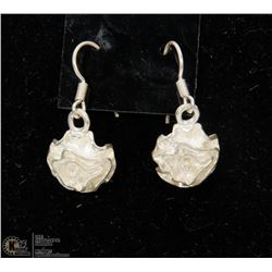 STERLING SILVER ROSETTE EARRINGS.