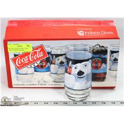SET OF 8 'ALWAYS COOL' COCA COLA COOLER GLASSES -