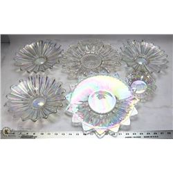 LOT OF 6 VINTAGE CARNIVAL GLASS PLATES