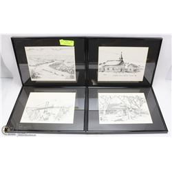 SET OF FOUR 11X14 FRAMED DUNVEGAN PEACE RIVER PICS