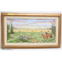 12X24 ORIGINAL " OUT TO PICTURE" OIL ON CANVAS