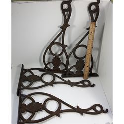 17 - LOT OF 4 HEAVY BRASS PLANT