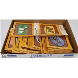 FLAT OF DOG BADGES - INCLUDES FOX TERRIER, ENGLISH