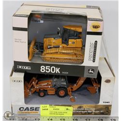 ERTL DIECAST 850K JOHN DEER DOZER+ CASE580 BACKHOE