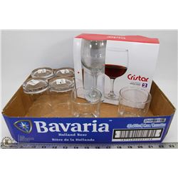 6 NEW 10oz TUMBLERS W/ 2 20.5oz WINE GLASSES