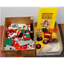 2 FLATS OF LEGO AND MECCANO 1970'S