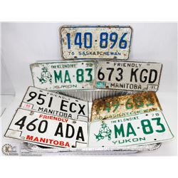 LOT OF SEVEN VINTAGE LICENSE PLATES