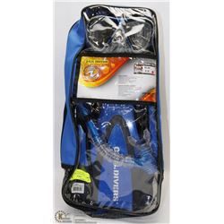 ADULT US DIVER SILICONE SNORKEL AND  FIN SET