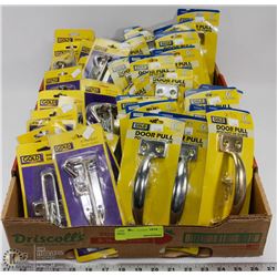 LARGE FLAT OF DOOR PULL HANDLES, AND MORE