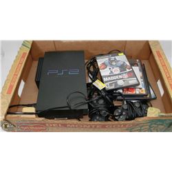 PLAYSTATION 2 WITH 2 CONTROLLERS & GAMES,.